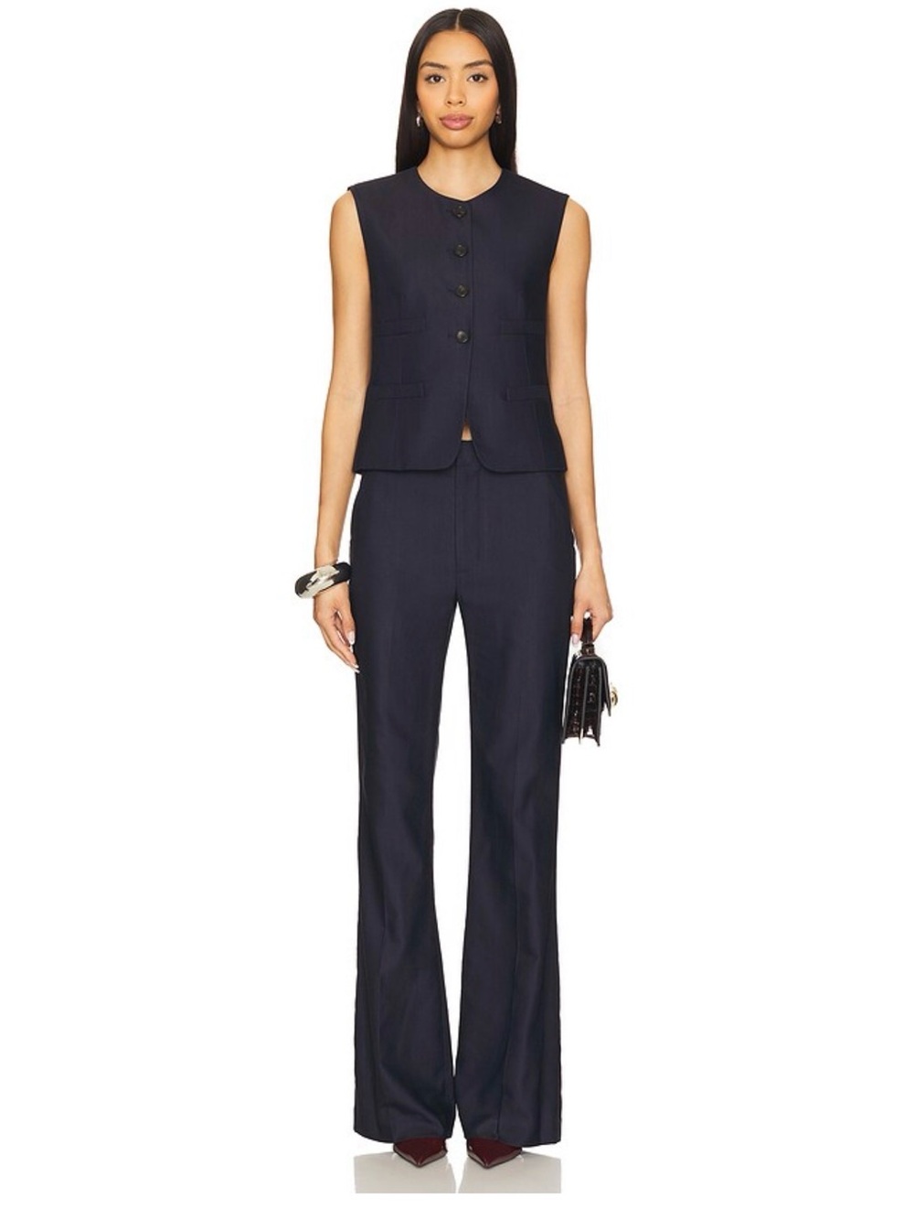 A.L.C Sophie II Pant in Evening Black Flared Dress Pants